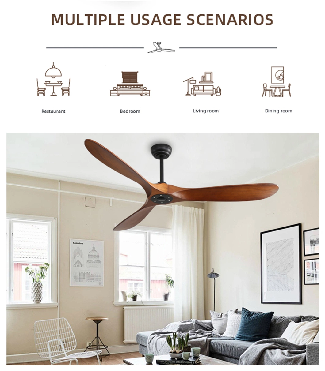 2023 Newest 5 Fan Speed BLDC Wood Ceiling Fan with Remote